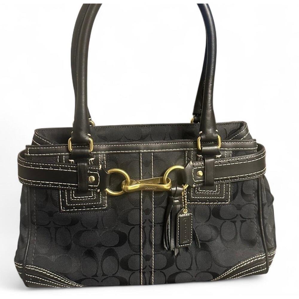 Coach Madison Large Zoe Hobo Black Shoulder Bag Handbag Purse